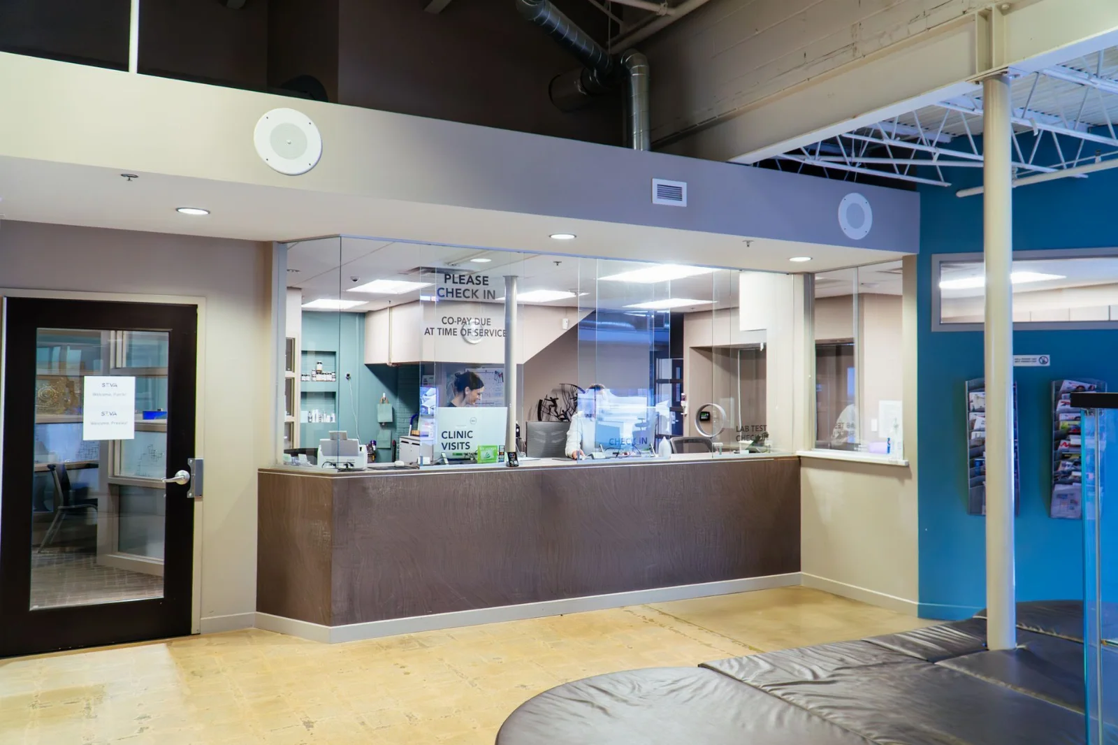 Reception area of a SEVA Healthcare clinic
